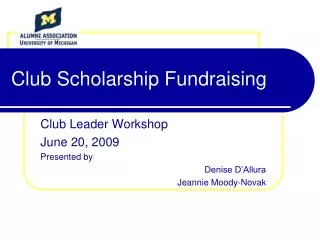 Club Scholarship Fundraising