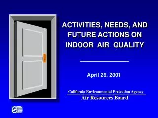 ACTIVITIES, NEEDS, AND FUTURE ACTIONS ON INDOOR AIR QUALITY