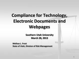 Compliance for Technology, Electronic Documents and Webpages