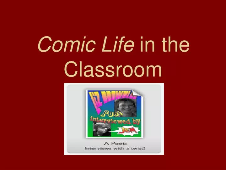 comic life in the classroom