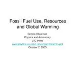 Fossil Fuel Use, Resources and Global Warming