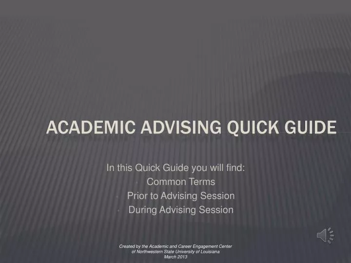 academic advising quick guide
