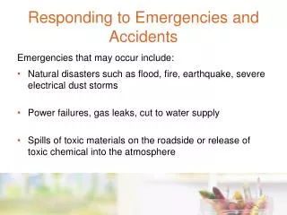 Responding to Emergencies and Accidents