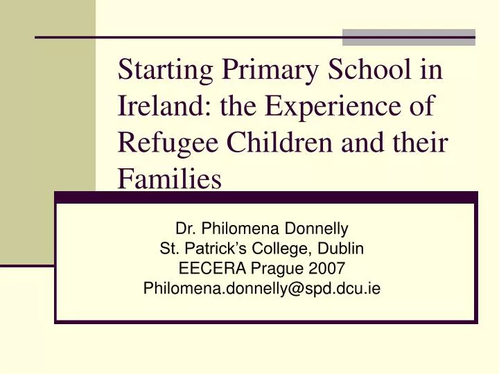 starting primary school in ireland the experience of refugee children and their families