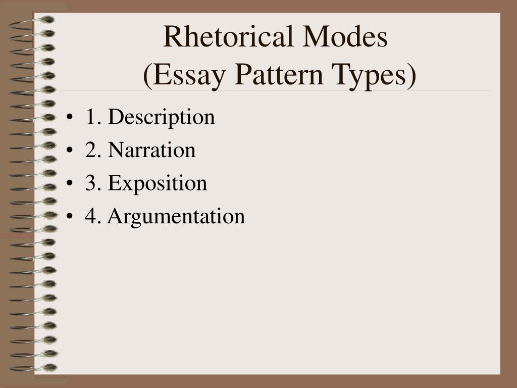 PPT - Rhetorical Modes (Essay Pattern Types) PowerPoint Presentation ...