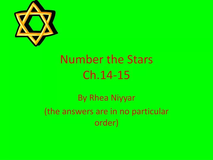 number the stars ch 14 15
