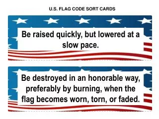 U.S. FLAG CODE SORT CARDS