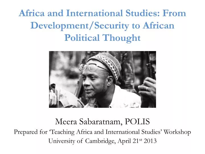 africa and international studies from development security to african political thought