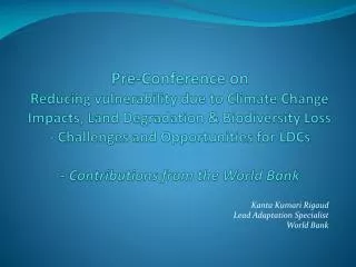 Kanta Kumari Rigaud Lead Adaptation Specialist World Bank