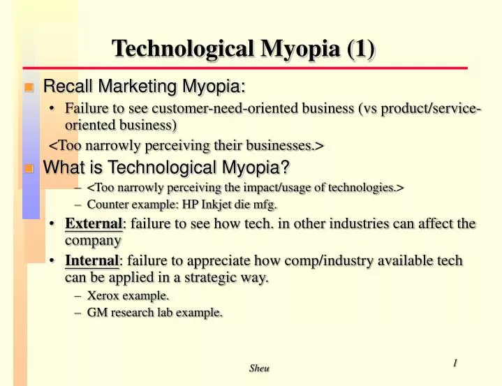 technological myopia 1