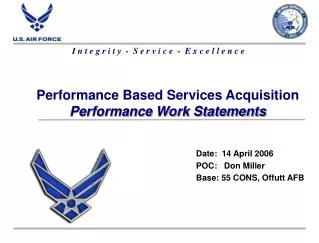 Performance Based Services Acquisition Performance Work Statements