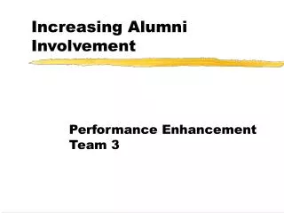 Increasing Alumni Involvement