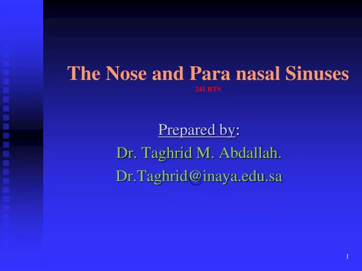 the nose and para nasal sinuses 241 rts