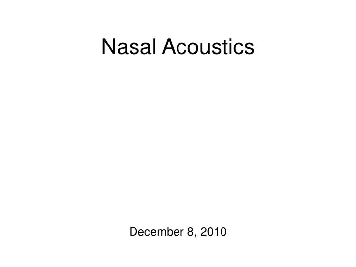 nasal acoustics