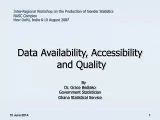Inter-Regional Workshop on the Production of Gender Statistics NASC Complex New Delhi, India 6-10 August 2007