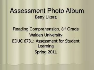 Assessment Photo Album