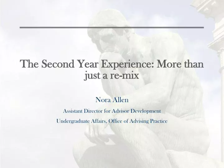 the second year experience more than just a re mix