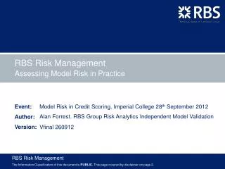 Assessing Model Risk in Practice
