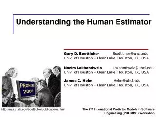 Understanding the Human Estimator