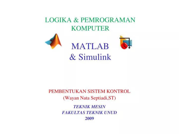 logika pemrograman komputer matlab simulink