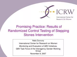 Promising Practice: Results of Randomized Control Testing of Stepping Stones Intervention