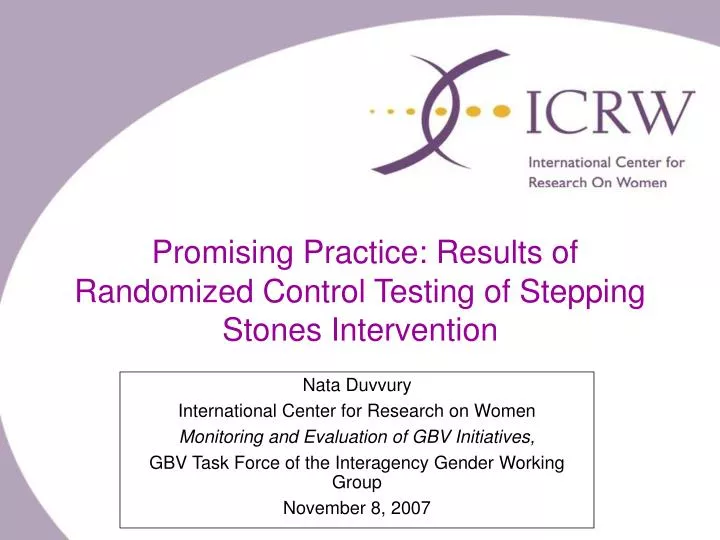 promising practice results of randomized control testing of stepping stones intervention