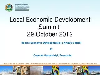 Local Economic Development Summit- 29 October 2012