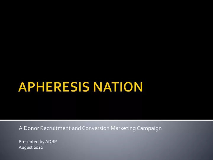 a donor recruitment and conversion marketing campaign presented by adrp august 2012