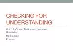 Checking for understanding - slide 1