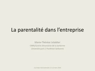 la parentalit dans l entreprise