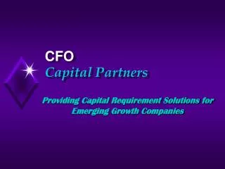 Providing Capital Requirement Solutions for Emerging Growth Companies