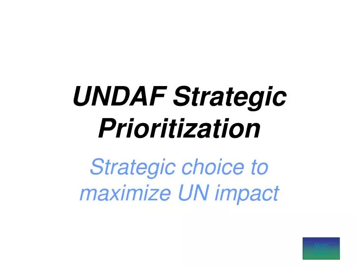 undaf strategic prioritization