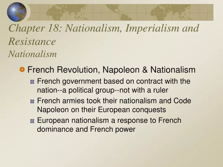 chapter 18 nationalism imperialism and resistance nationalism