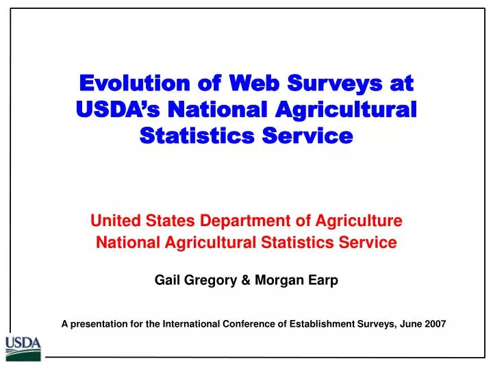 evolution of web surveys at usda s national agricultural statistics service
