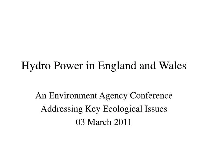 hydro power in england and wales