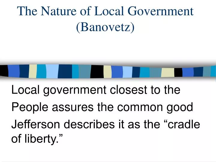 the nature of local government banovetz