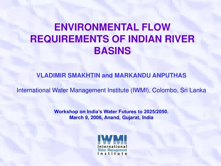 environmental flow requirements of indian river basins