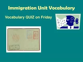 Immigration Unit Vocabulary