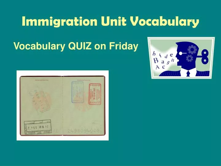 immigration unit vocabulary