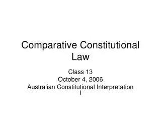Comparative Constitutional Law