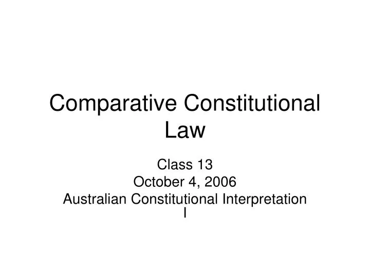 comparative constitutional law