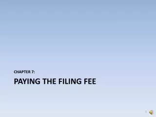 PAYING THE FILING FEE
