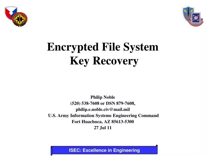encrypted file system key recovery