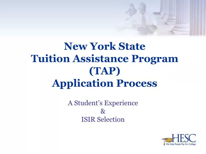 new york state tuition assistance program tap application process