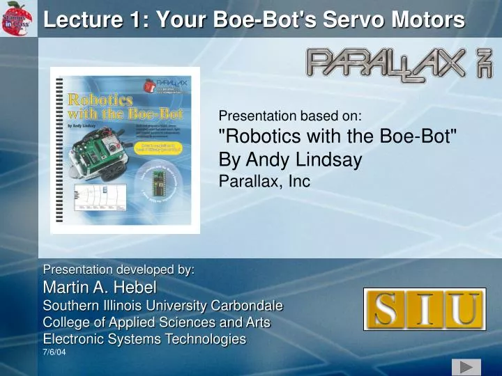 lecture 1 your boe bot s servo motors