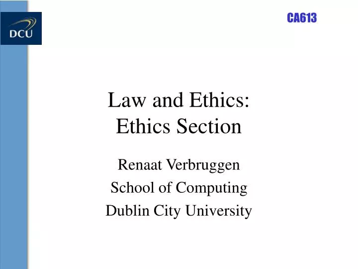 law and ethics ethics section