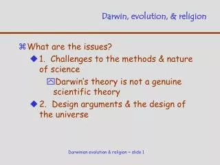 Darwin, evolution, &amp; religion