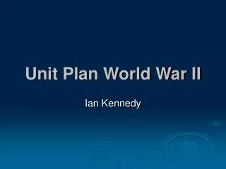 Unit Plan World War II
