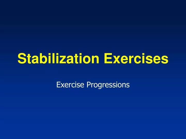 stabilization exercises