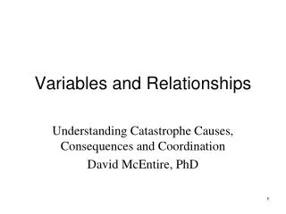Variables and Relationships